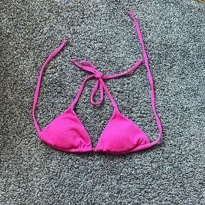 pink triangle bikini top